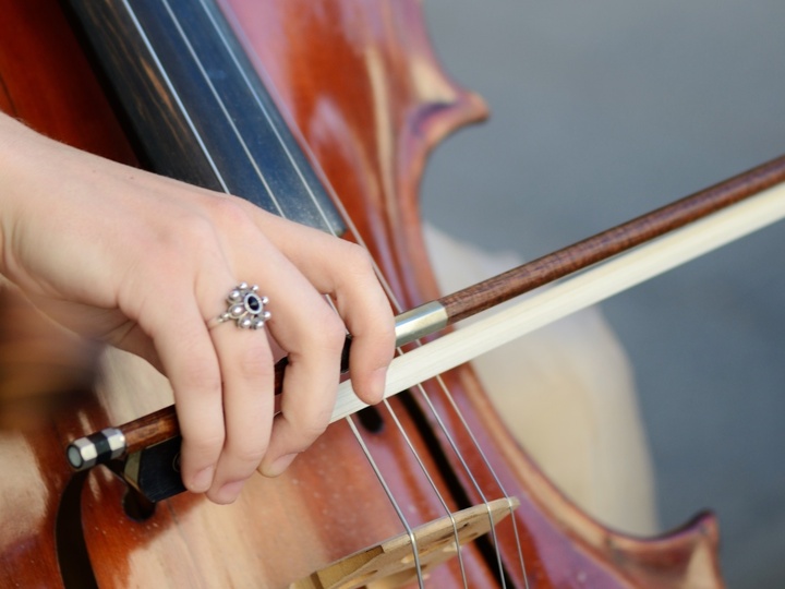Cello spielende Hand. Cello spielende Hand.